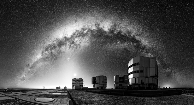 The Milky Way seen behind the ESO Very Large Telescope