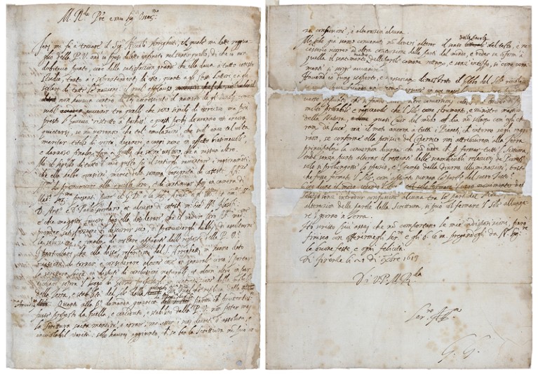 Pages from Galileo's letter