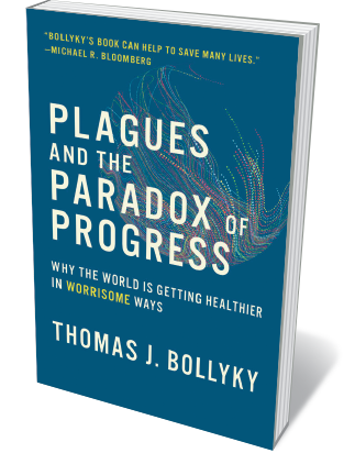 Book jacket 'Plagues and the Paradox of Progress'
