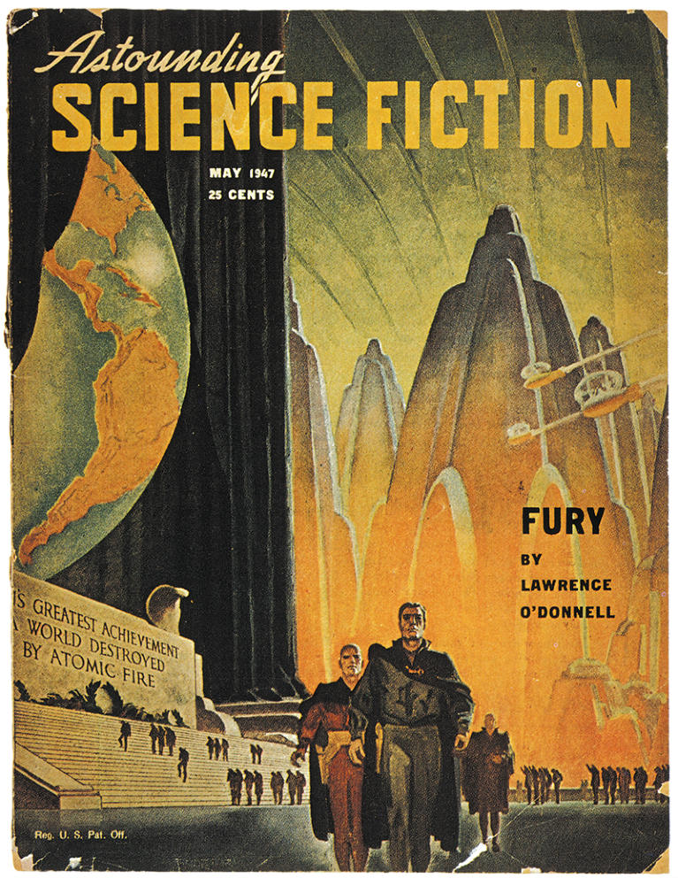May 1947 cover of ‘Astounding Science Fiction’, with the nuclear cover story ‘Fury’ by Lawrence O’Donnell