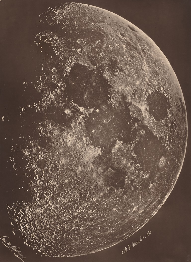 Albumen print of the moon by Lewis Rutherford