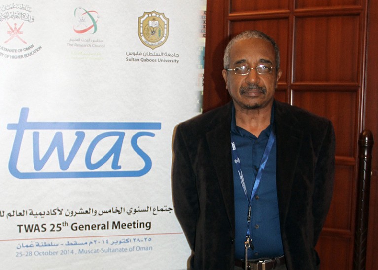 Muntaser Ibrahim at TWAS' General Meeting in Muscat, Oman