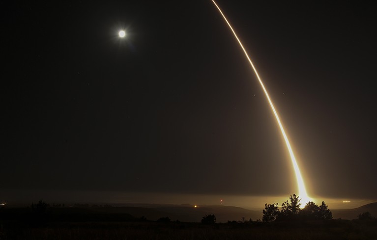 The US military test fires an unarmed intercontinental ballistic missile (ICBM) at Vandenberg Air Force Base.