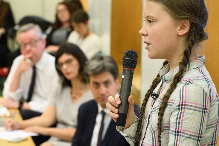 Environmental campaigner Greta Thunberg addresses Parliament.