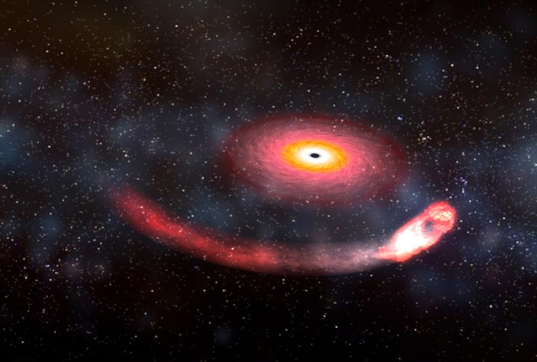 Black hole devours a neutron star