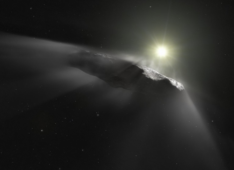 Artist impression of the interstellar object ‘Oumuamua