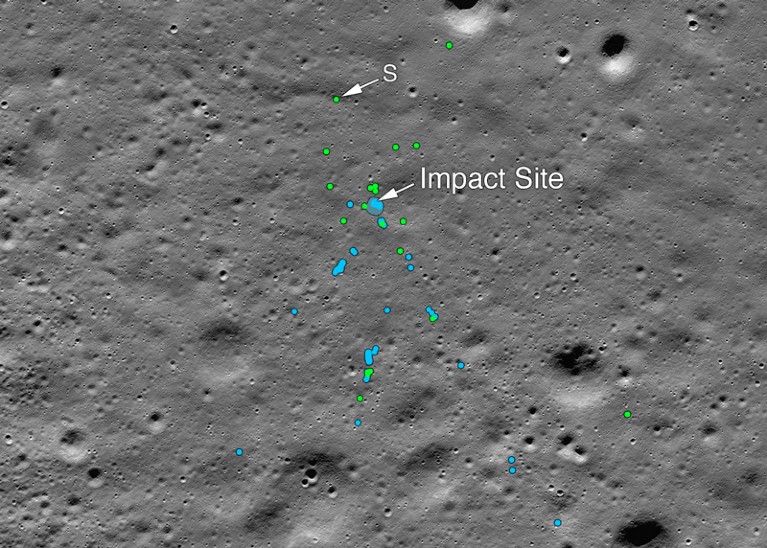 The Vikram Lander impact point and associated debris field