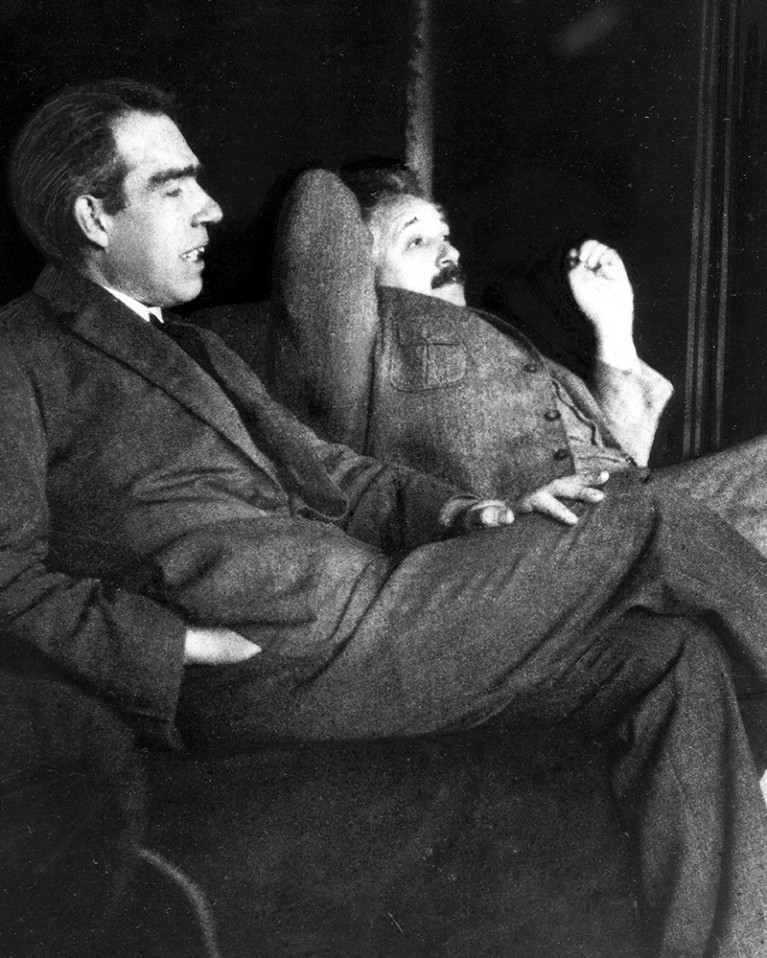 Photograph taken during a debate between Bohr and Einstein