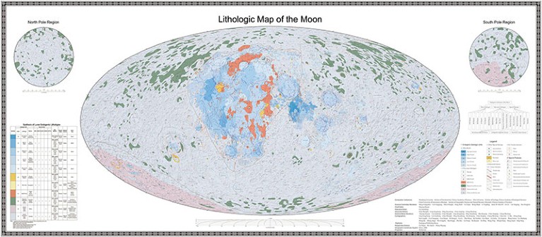 A lithologic map of the Moon.