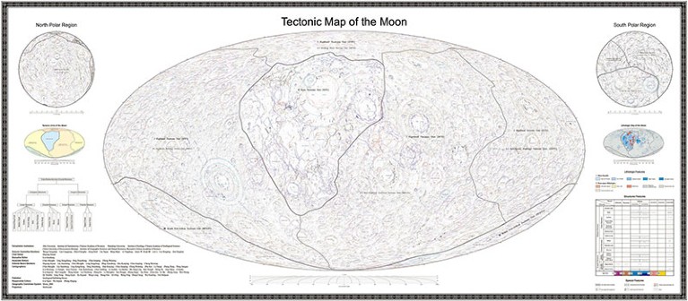 A tectonic map of the Moon.