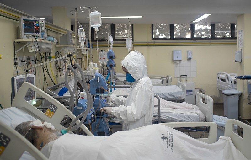 The COVID-19 intensive Care Unit with patients and caregivers in Rio De Janeiro, Brazil on May 27, 2021