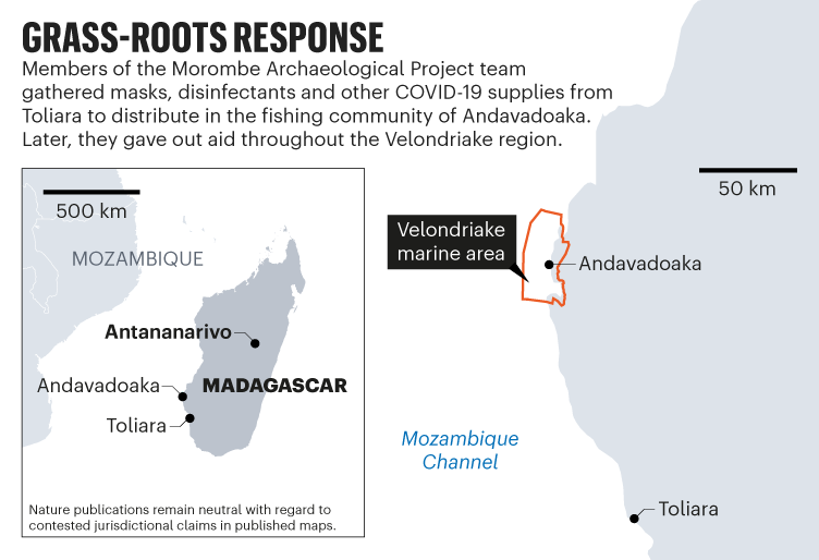 Grass-roots response: Map showing the location of the Velondriake marine area in Madagascar.