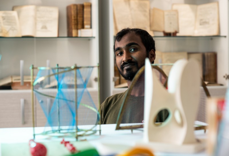 Fabio Deelan Cunden, mathematician and theoretical physicist at University of Bari, Italy, posing in the MuMa.