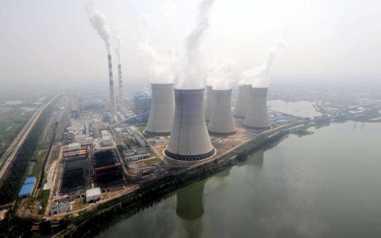 Coal-fired power plant in Huainan city, east China's Anhui province.