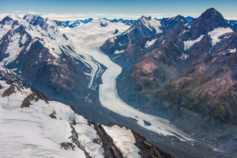 Aerial view of the Tasman Glacier