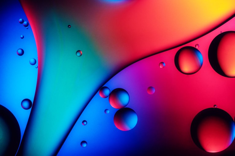 coloured image of oil drops