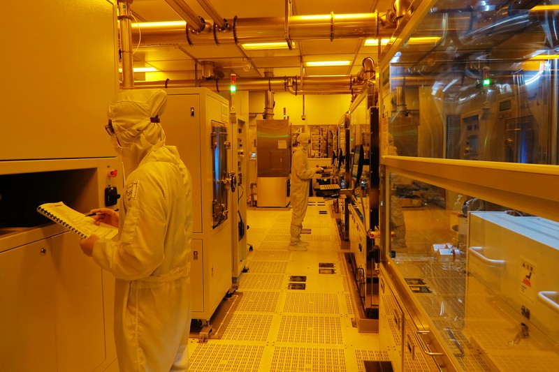 Researchers at the semiconductor research laboratory of the Taiwan Semiconductor Manufacturing Company