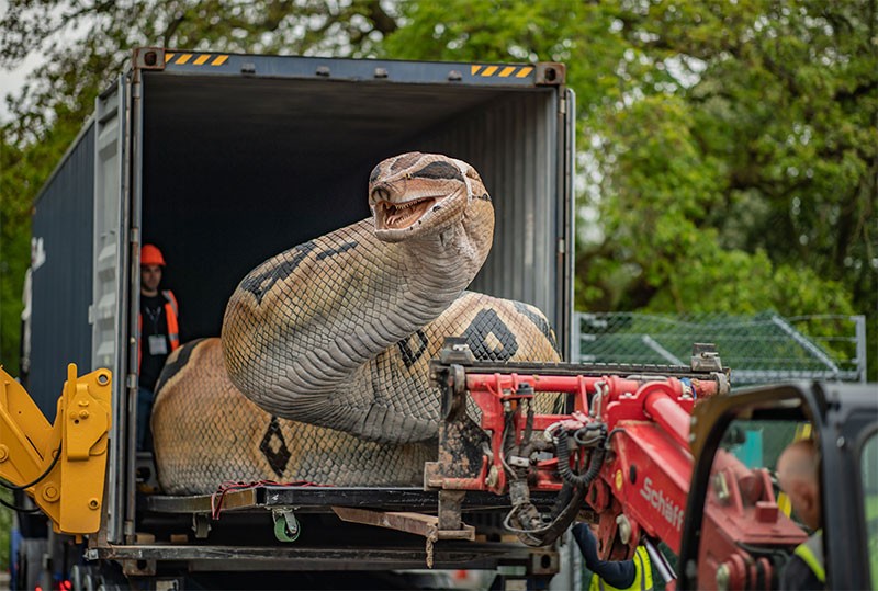 One of thirteen huge animatronic predators at Chester Zoo