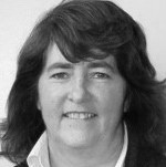 black and white headshot of Sue Sundstrom