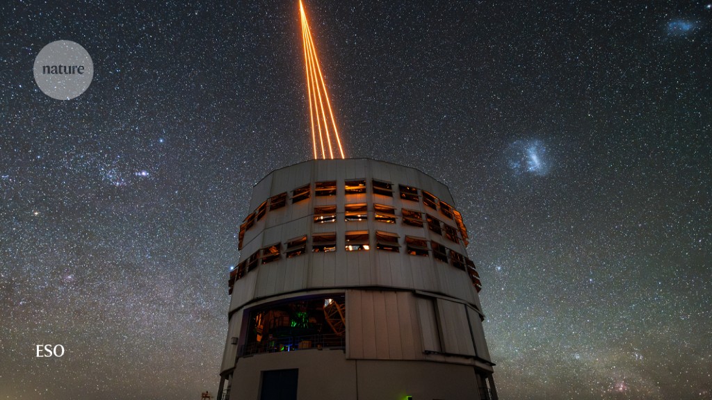 Lasers pierce the stunning dark skies of the Atacama Desert