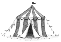 Image: circus tent, flap open