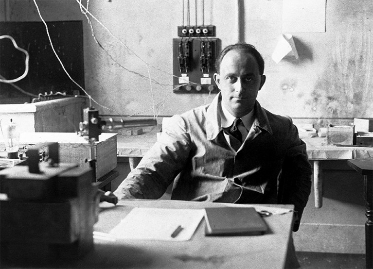 Enrico Fermi in his laboratory, 1931.