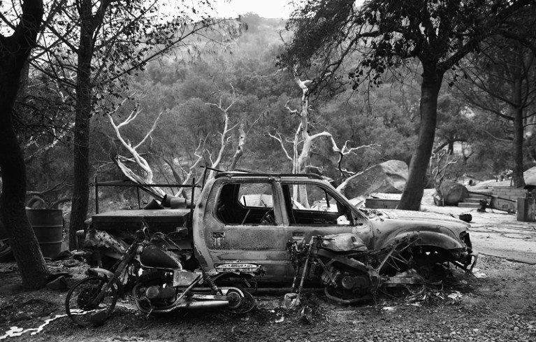 Burnt-out car