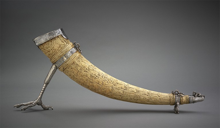 Fatimid carved ivory tusk