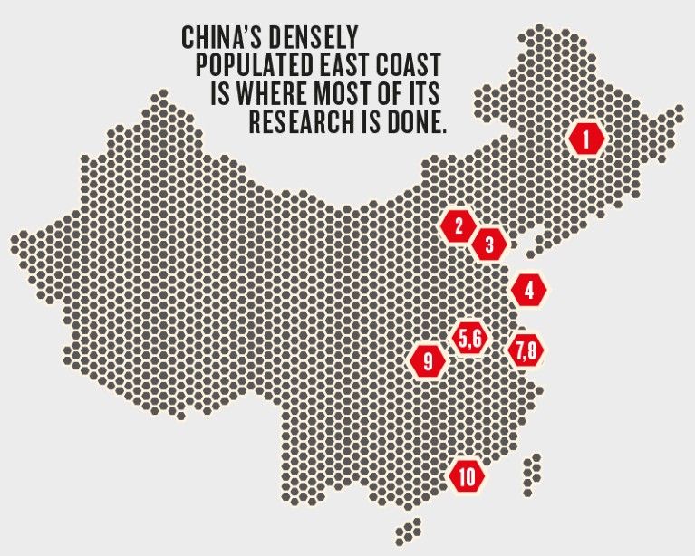 Illustrative map of China.