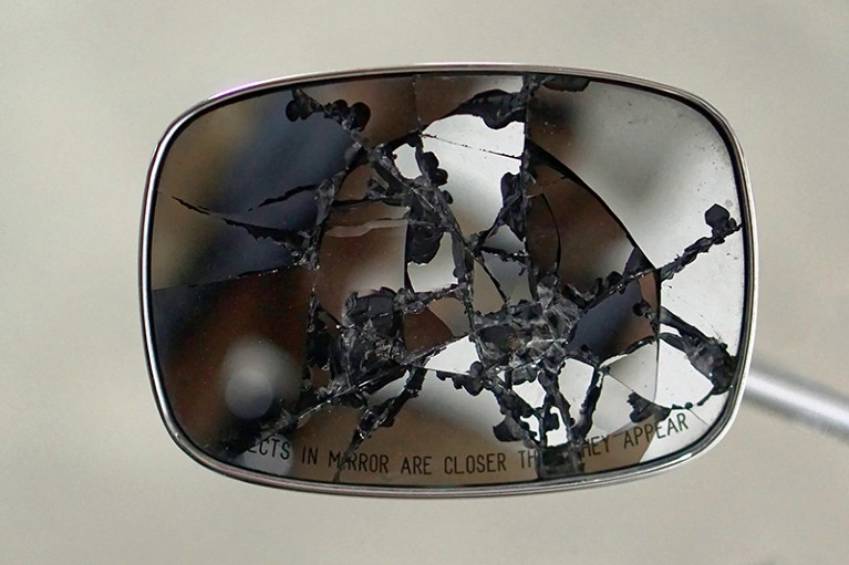 Broken wing mirror