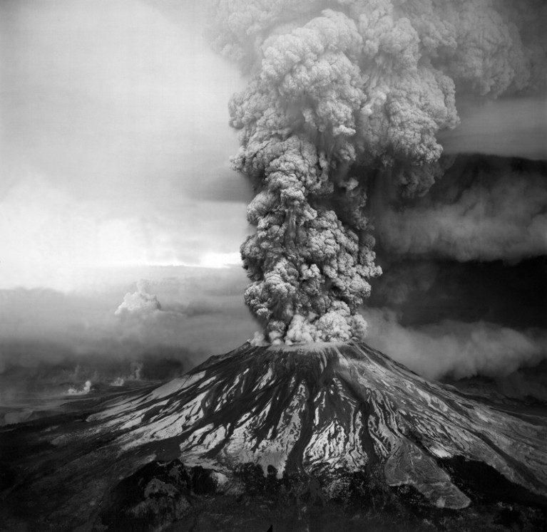 Mount St Helens volcano eruption, 19 May 1980.