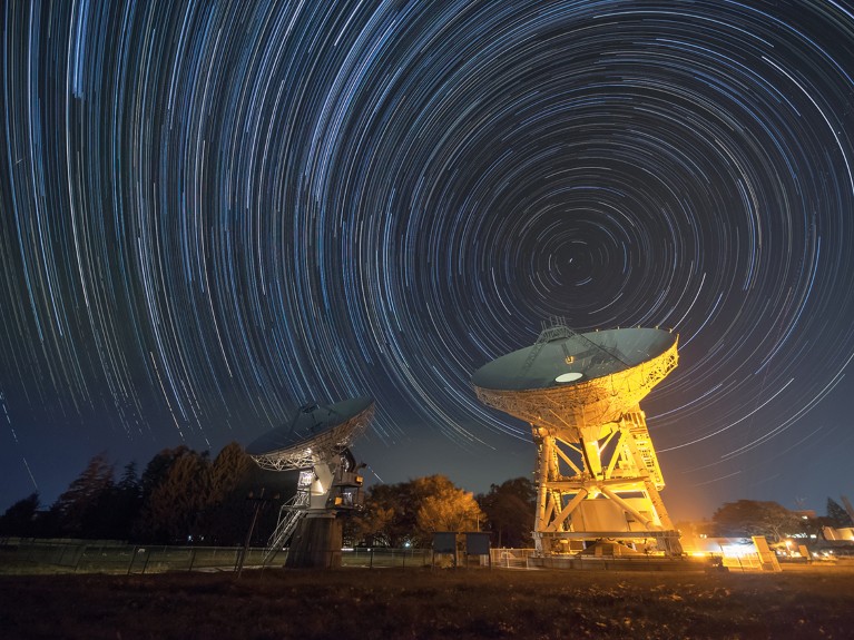 Image of the VERA Mizusawa Station radio telescope.