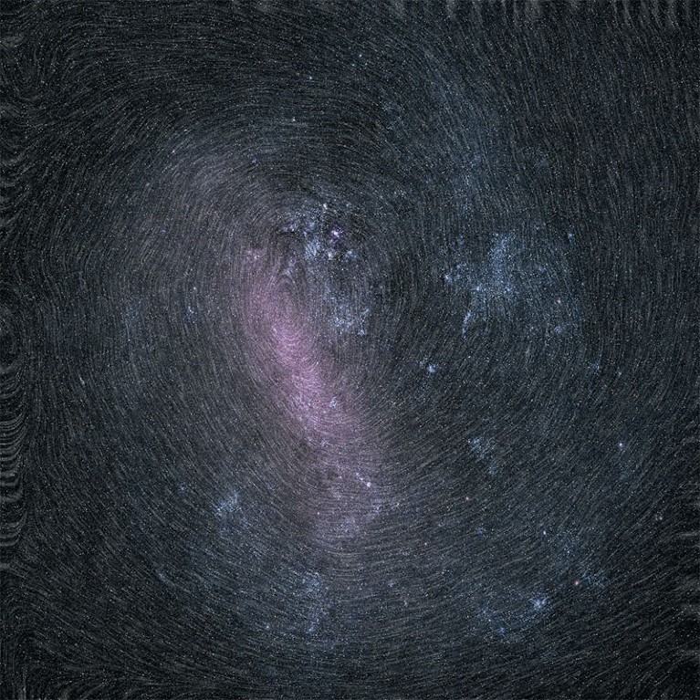 Rotation of the Large Magellanic Cloud (LMC) as viewed by the Gaia mission's second data release.