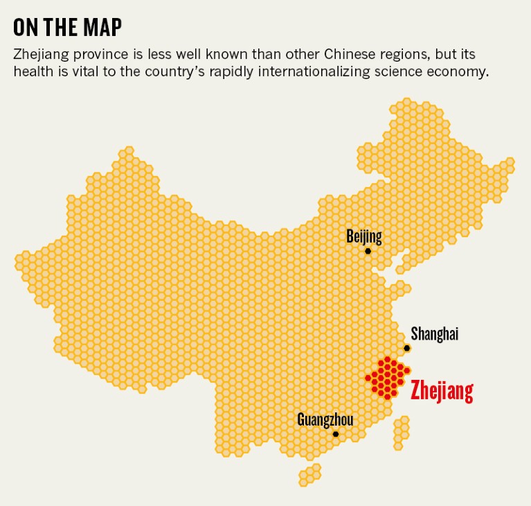 Zhejiang locator map.