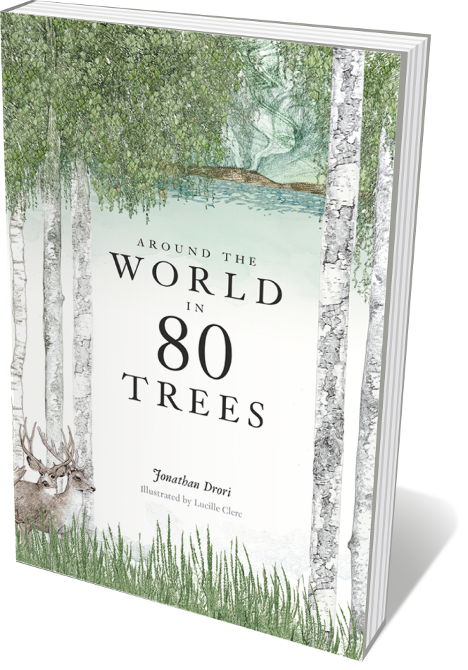 Book jacket 'Around the World in 80 Trees'