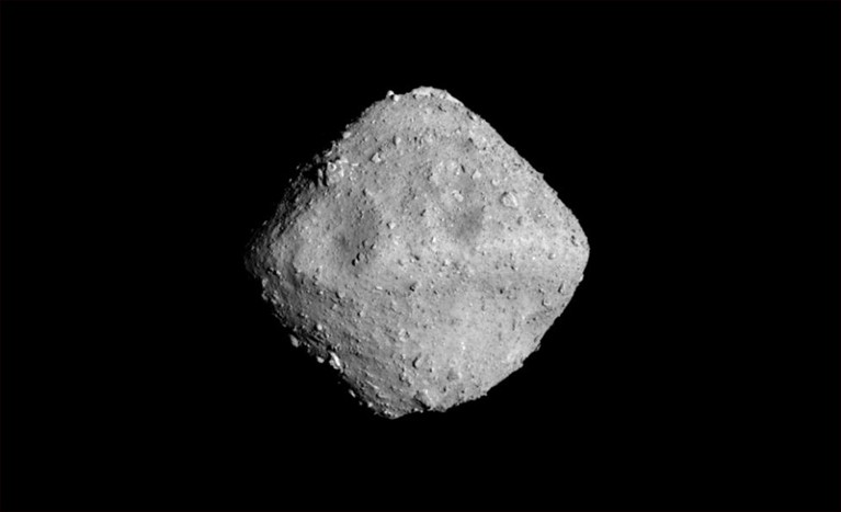 The square-shaped asteroid Ryugu as photographed on 26 June 2018.