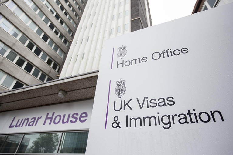 Picutre of Lunar House and the Home Office UK Visas and Immigration sign in Croydon, London, UK