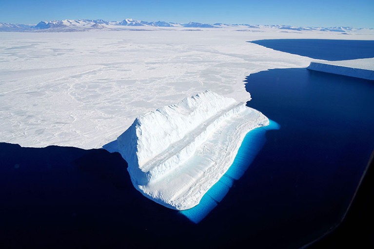 An iceberg floating in Antarctica's McMurdo Sound