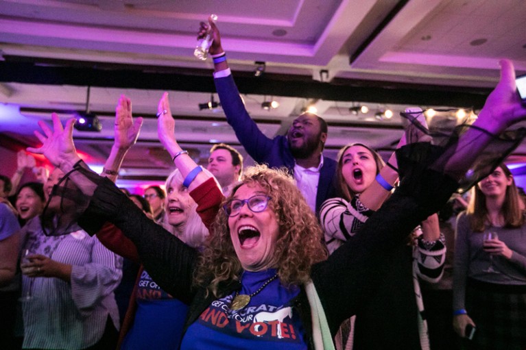Democrats celebrate midterm election results