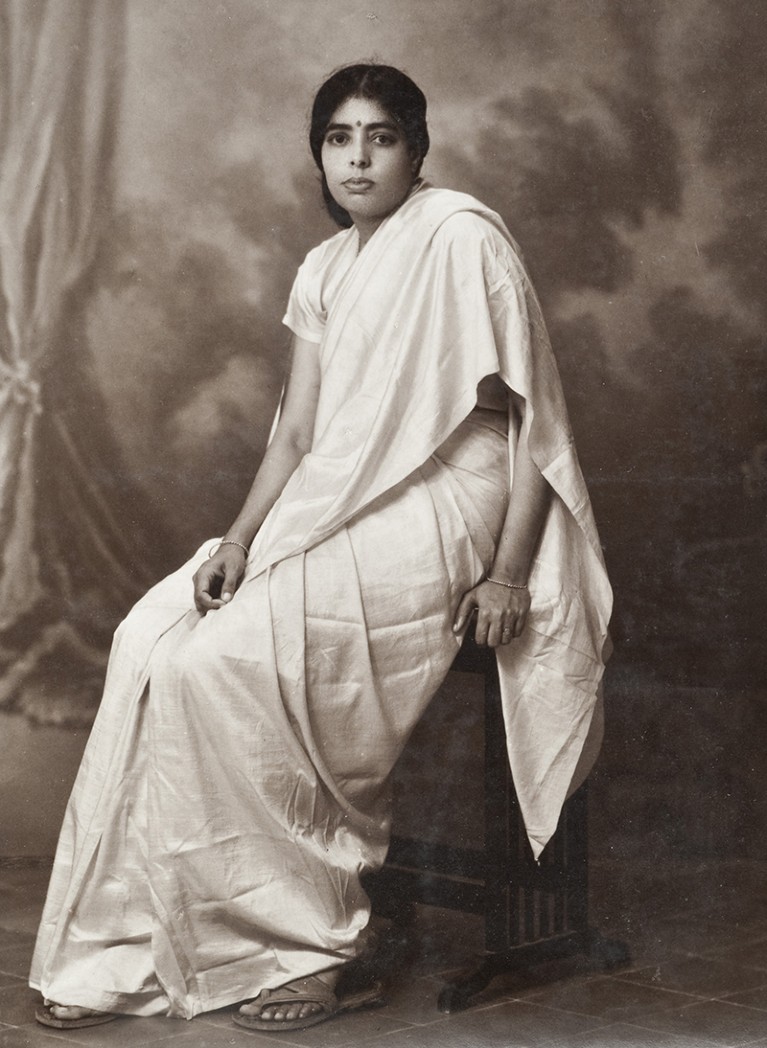 Janaki Ammal sititng in a posed photograph