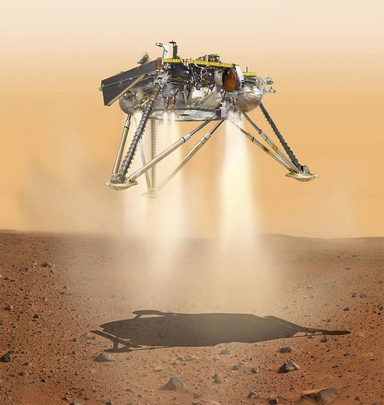 插图火星洞察号着陆器在火星表面着陆