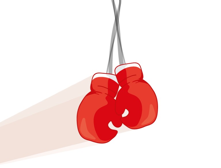 Drawing of boxing gloves