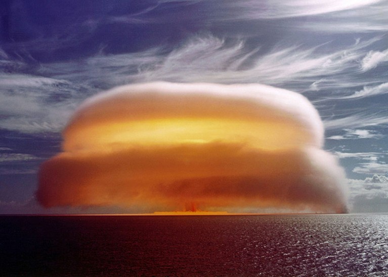 A 34-kiloton blast conducted by France at Mururoa Atoll