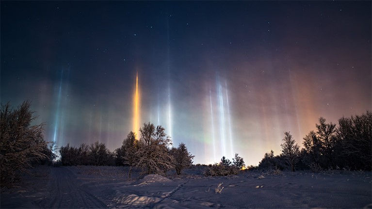 Daily briefing: Stunning 'light pillars' in the skies of subarctic Sweden