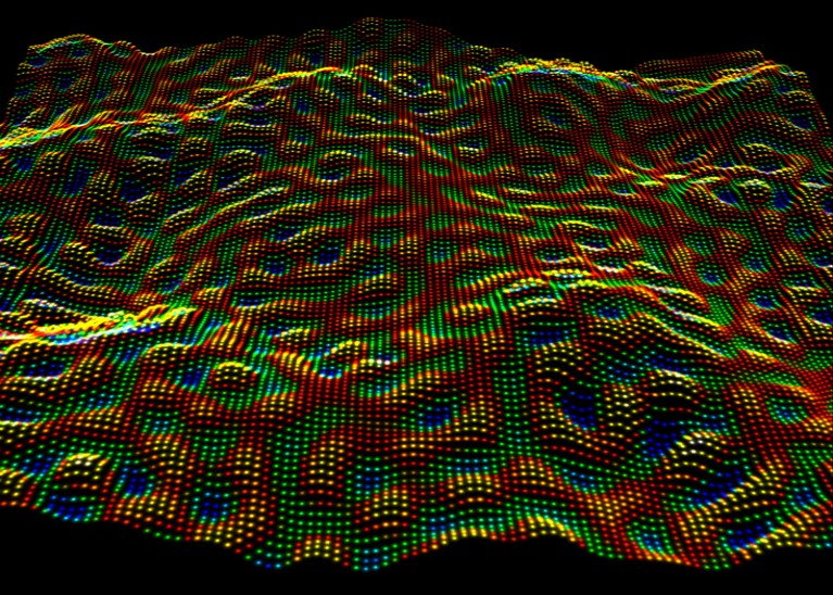 Microscope image of the surface of a topological insulator