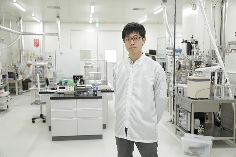Taisuke Matsui stands in his lab