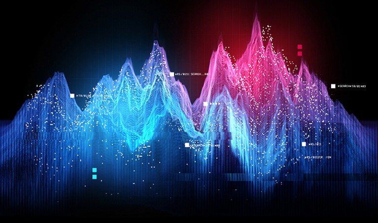 3D illustration of tracking statistics concept