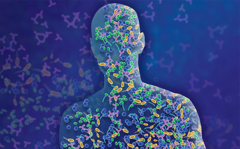 Illustration representing the microbiome