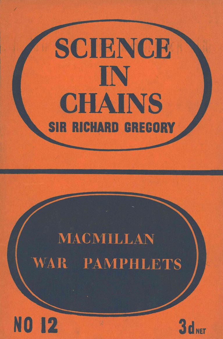 Front cover of the pamphlet Science in Chains