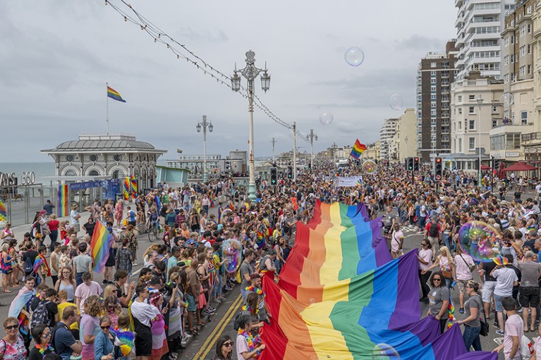 Brighton Pride parade on the 3rd August 2019 in Brighton in the United Kingdom.